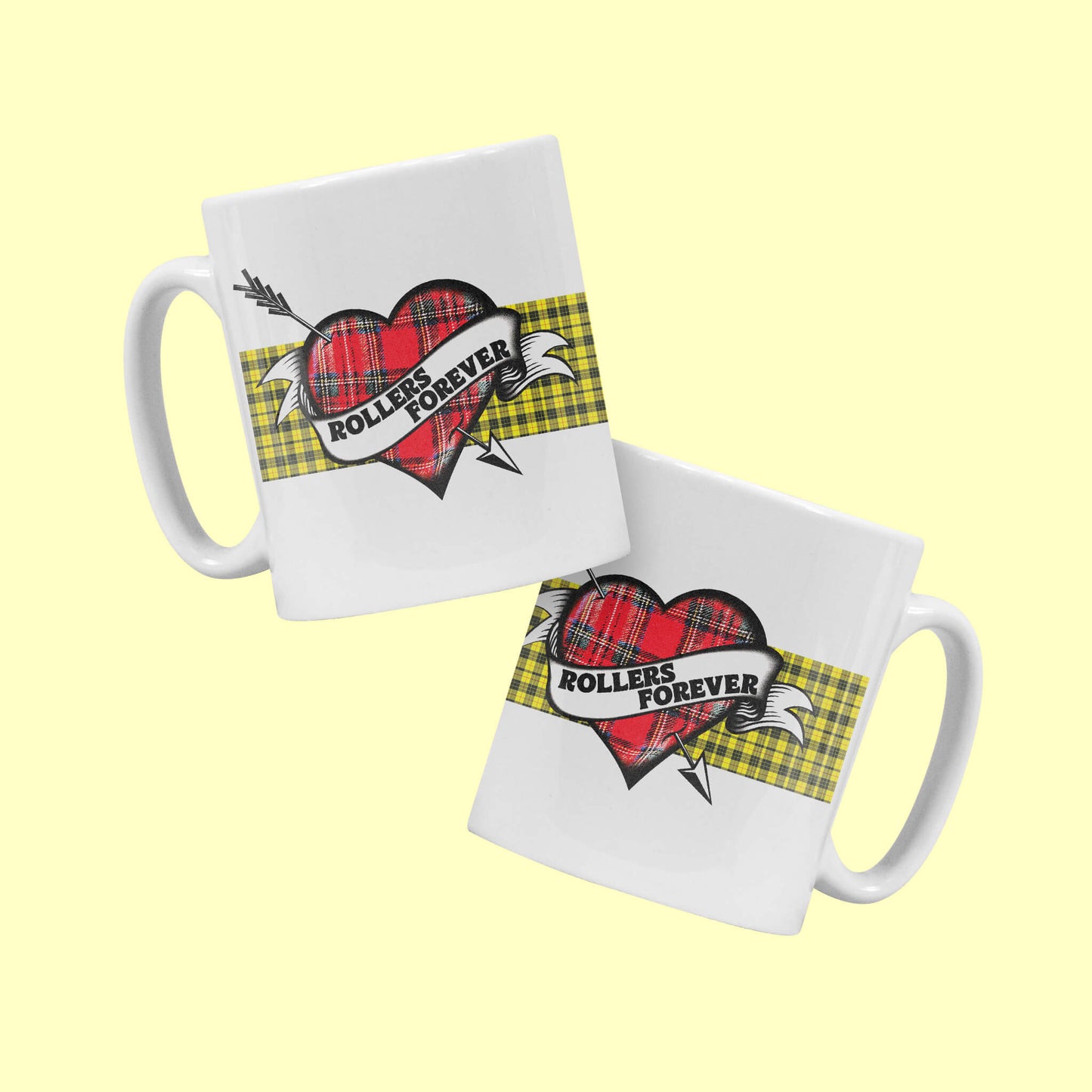 White Heart Ceramic Mug - Rollers Forever