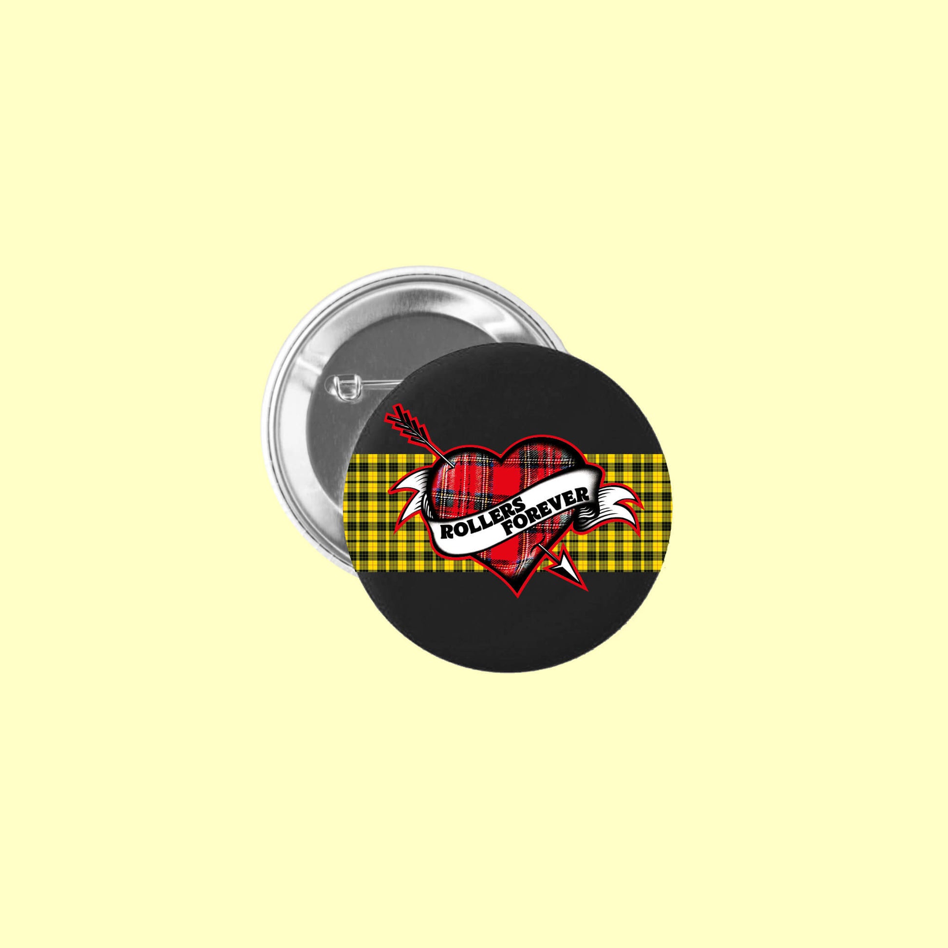 Black Heart Button Badge - Rollers Forever