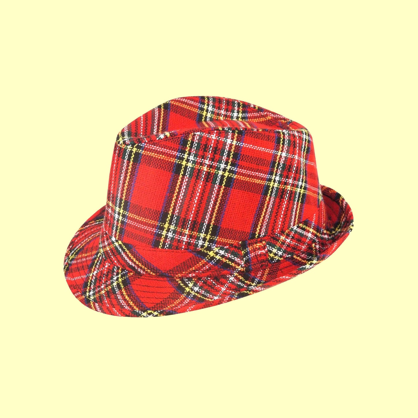 Red Tartan Trilby Hat - Rollers Forever
